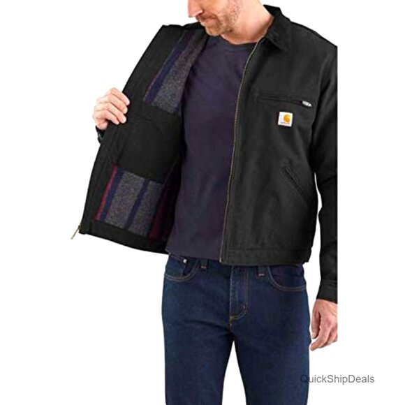 Relaxed Fit Duck Blanket-Lined Work Jacket, 12-Ounce Cotton - Picture 5 of 7